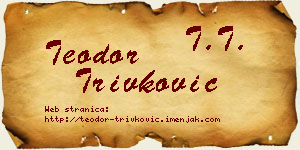 Teodor Trivković vizit kartica